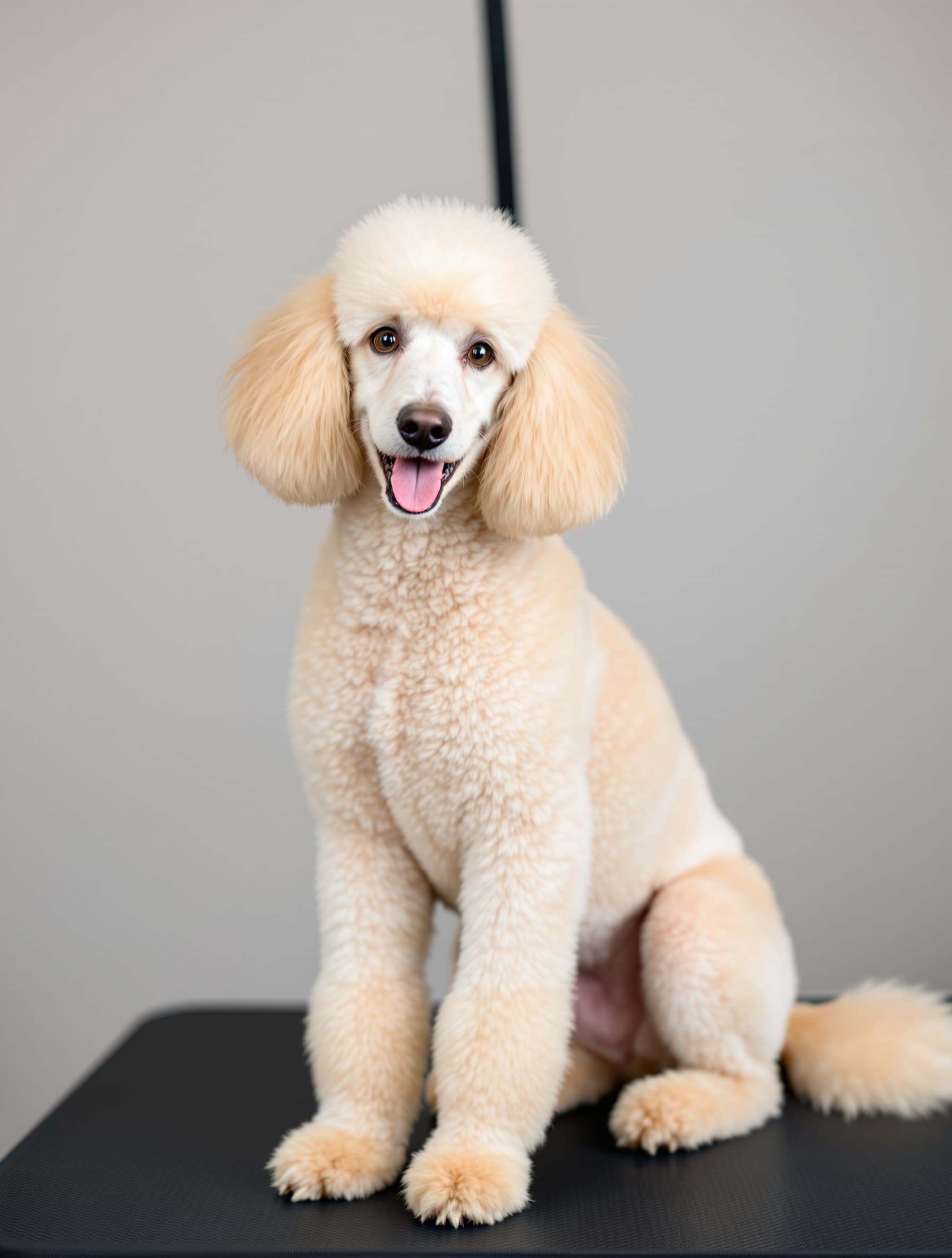 Standard Poodle after grooming